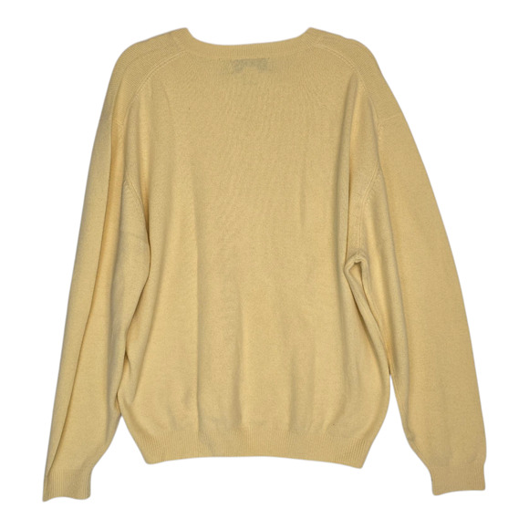 Orvis Men’s V-Neck 100% Cashmere Sweater Light Butter Yellow Size Large - Picture 2 of 6